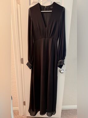 h&m black maxi dress Ladies - Open-Back - Size: XXL elasticized shoulder straps crossed at back BNWT H&M Cutout Maxi Dress